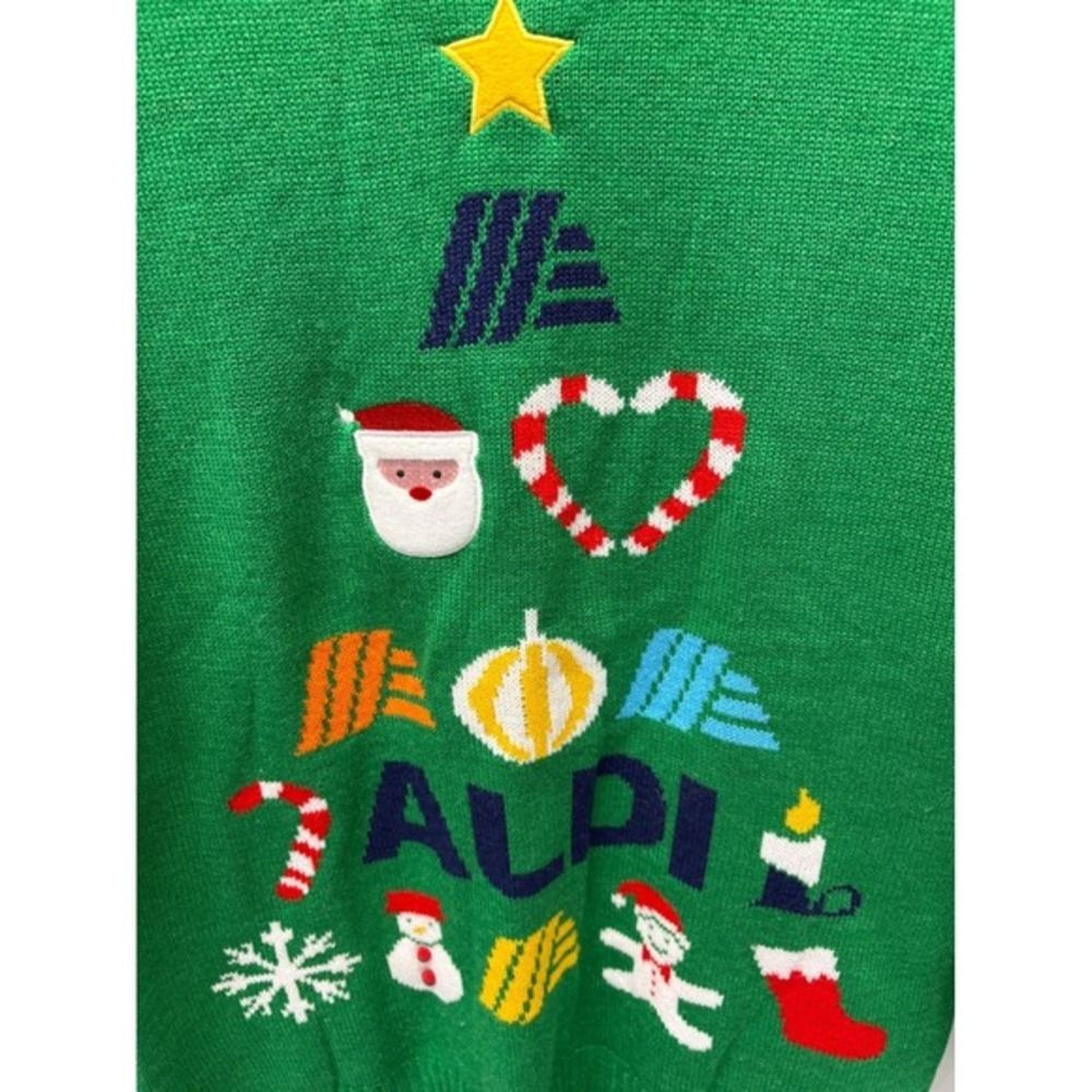 Aldi Gear Ugly Christmas Sweater Size S Green Holiday Tree Graphic Knit - Picture 2 of 5